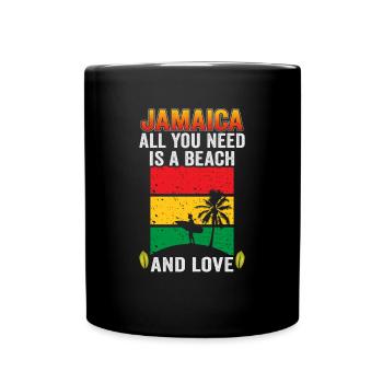 Jamaica Beach Holiday by the Sea Design Beach Motif - Full Colour Mug - black - Front