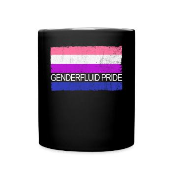 Genderfluid Pride Flag LGBTQ Gender Fluid Flag - Tasse einfarbig - Schwarz - Vorne