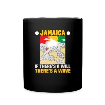 Jamaika Strandurlaub am Meer Design Strandmotiv - Tasse einfarbig - Schwarz - Vorne
