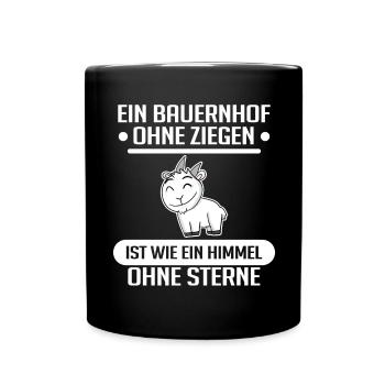 Bauernhof Ziege Ziegen Ziegenzüchter Geschenk - Tasse einfarbig - Schwarz - Vorne