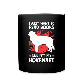 I want to read books and stroke Hovawart - Full Colour Mug - black - Front
