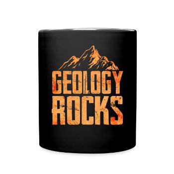 Geologie rockt - Tasse einfarbig - Schwarz - Vorne