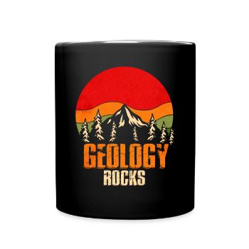 Geologie rockt - Tasse einfarbig - Schwarz - Vorne