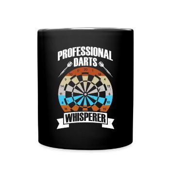 Professioneller Dartflüsterer Dartspieler, Darter - Tasse einfarbig - Schwarz - Vorne