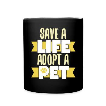 Safe A life Adopt A Pet Adoption - Full Colour Mug - black - Front