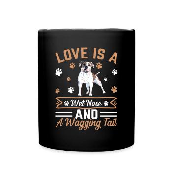 L’amour du bouledogue américain est le nez mouillé - Mug uni - noir - Devant