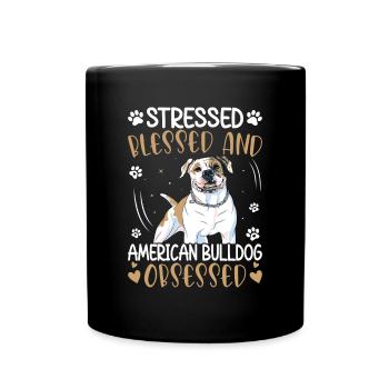 Gesegnete Amerikanische Bulldogge Besessen - Tasse einfarbig - Schwarz - Vorne