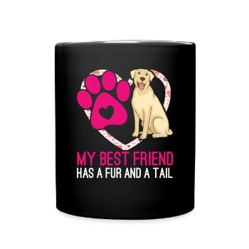 Labrador Retriever meilleur ami a de la fourrure et - Mug uni - noir - Devant