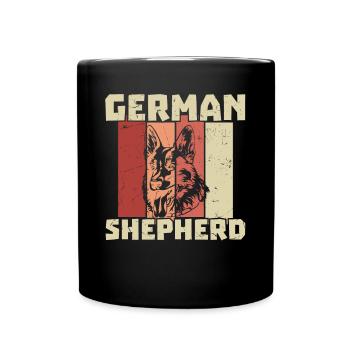 German Sheperd Vintage Distressed - Full Colour Mug - black - Front