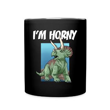 Velociraptor für einen Dino Fan und Dinosaurier - Tasse einfarbig - Schwarz - Vorne