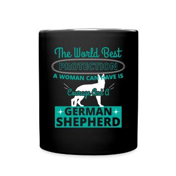 Courage And A German Shepherd - Full Colour Mug - black - Front