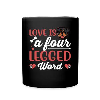 Rottweiler Dear four-legged friend word Funny - Full Colour Mug - black - Front