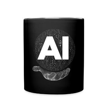 AI Roboter Hand Computer Hand - Full Colour Mug - black - Front
