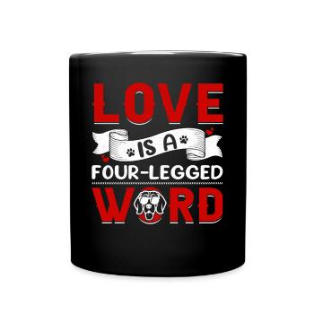 Beagle Love four-legged friend Word Funny - Full Colour Mug - black - Front