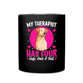 Labrador Retriever Therapeut Hat Vier Beine - Tasse einfarbig - Schwarz - Vorne