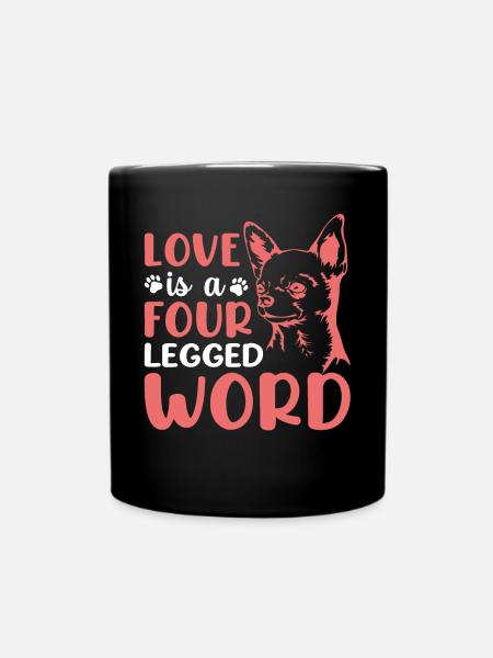 Chihuahua Amour Mot à quatre pattes Drôle - Mug uni - noir