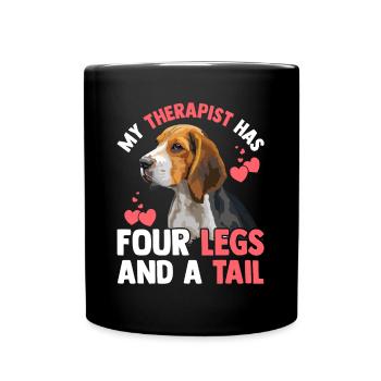 Beagle Therapeut Hat Vier Beine Lustige - Tasse einfarbig - Schwarz - Vorne