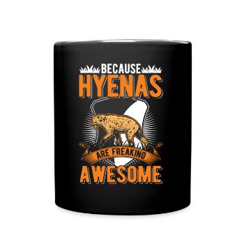 Hyäne Geschenk Erdwolf Hyena - Tasse einfarbig - Schwarz - Vorne