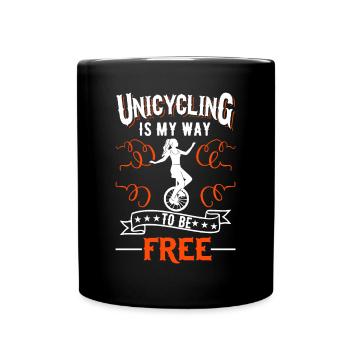 Unicyclist Gift Unicycle Girl - Full Colour Mug - black - Front