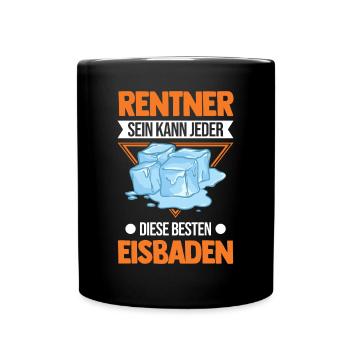 Eisbad Rentner Eisbaden Opa Eisschwimmer - Tasse einfarbig - Schwarz - Vorne
