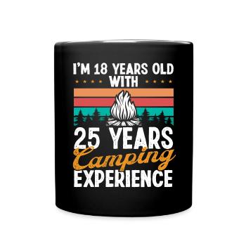 43 Year Old Camper Mountains Camping 43 Birthday - Full Colour Mug - black - Front