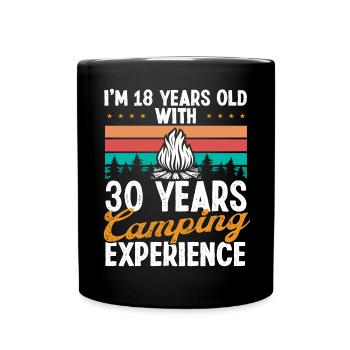48 Year Old Camper Mountains Camping 48 Birthday - Full Colour Mug - black - Front
