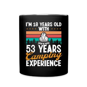 71 Year Old Camper Mountains Camping 71 Birthday - Full Colour Mug - black - Front