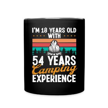 72 Year Old Camper Mountains Camping 72 Birthday - Full Colour Mug - black - Front