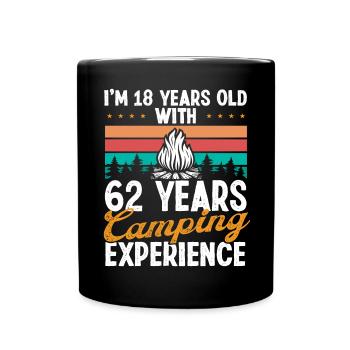 80 Year Old Camper Mountains Camping 80 Birthday - Tasse einfarbig - Schwarz - Vorne