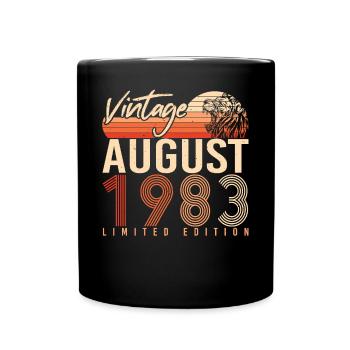 Vœux d’anniversaire pour août 1983 - Mug uni - noir - Devant
