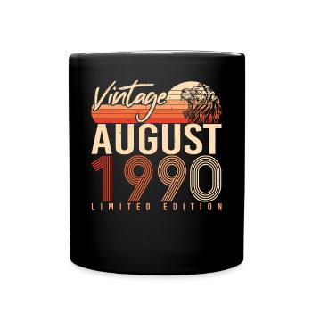 Born in August 1990 - Full Colour Mug - black - Front