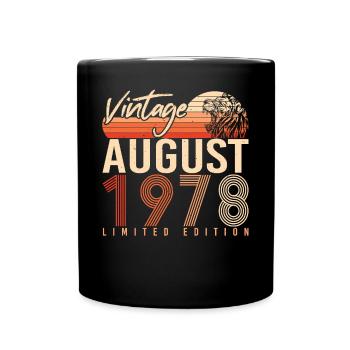 August 1978 Geschenkidee - Tasse einfarbig - Schwarz - Vorne