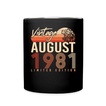 Geburtstagsgruss Für August 1981 - Tasse einfarbig - Schwarz - Vorne