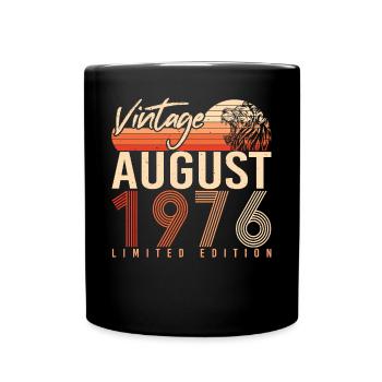 August 1976 Geschenkidee - Tasse einfarbig - Schwarz - Vorne