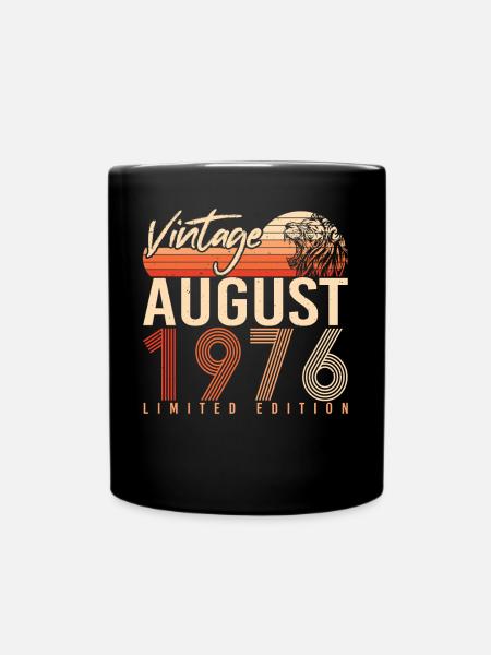August 1976 Geschenkidee - Tasse einfarbig - Schwarz