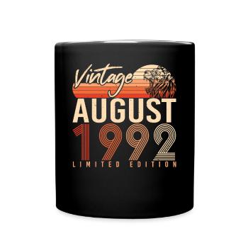 Zum 30.Lebensjahr August 1992 - Tasse einfarbig - Schwarz - Vorne