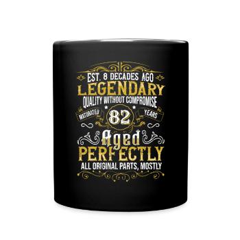 Vintage Légendaire - Vieilli parfaitement 82ème anniversaire - Mug uni - noir - Devant