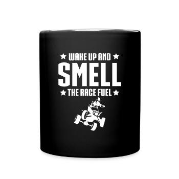 Réveillez-vous et sentez le maillot du coureur de quad de course Fuel - Mug uni - noir - Devant