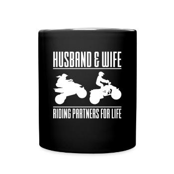 Mari et femme Partenaires d’équitation pour la vie Chemise Quad - Mug uni - noir - Devant
