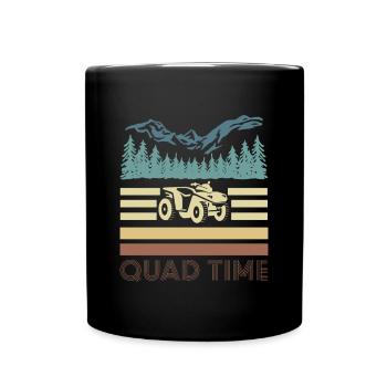 Vintage Retro Quad Time Shirt Cadeau - Mug uni - noir - Devant
