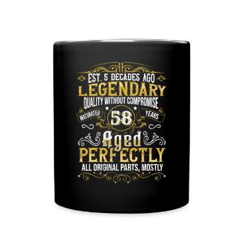 Vintage Legendary - Aged perfectly 58th birthday - Full Colour Mug - black - Front