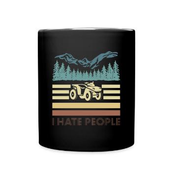 Vintage Retro I Hate People Quad Shirt - Mug uni - noir - Devant