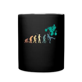 Vintage Retro Evolution Quad Shirt Gift - Full Colour Mug - black - Front