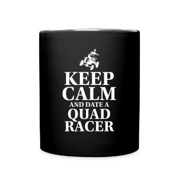 Restez calme et sortez avec un cadeau de chemise Quad Racer - Mug uni - noir - Devant
