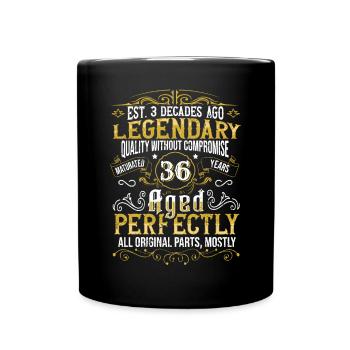Vintage Légendaire - Vieilli parfaitement 36ème anniversaire - Mug uni - noir - Devant