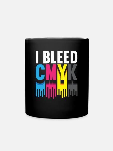 I Bleed CMJN Illustrator Graphiste - Mug uni - noir