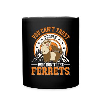 Ferret Lover Ferret Gift - Full Colour Mug - black - Front