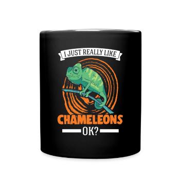 J’aime vraiment Chameleons, ok Chameleon - Mug uni - noir - Devant