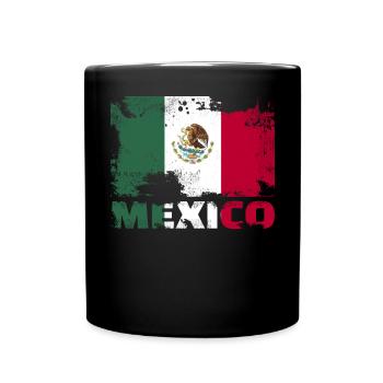 Mexiko -Flagge Vintage Distressed Mexican Grunge T - Tasse einfarbig - Schwarz - Vorne
