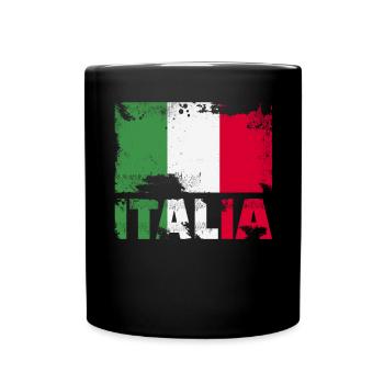 Italien Flagge Vintage Distressed Italia Grunge Re - Tasse einfarbig - Schwarz - Vorne